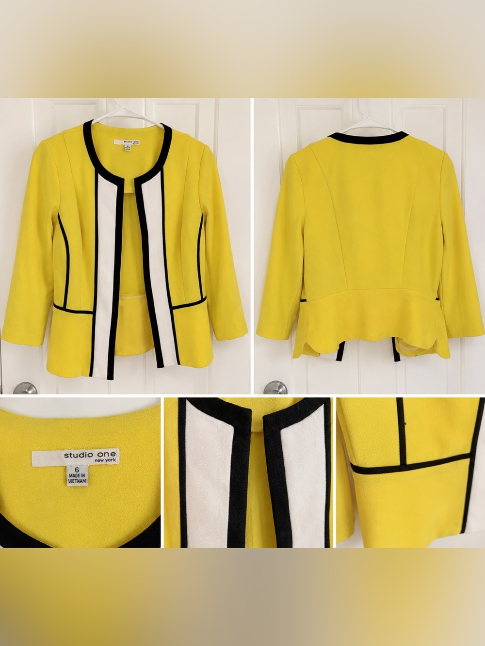 Studio One Yellow Jacket with White Panels and Black Trim